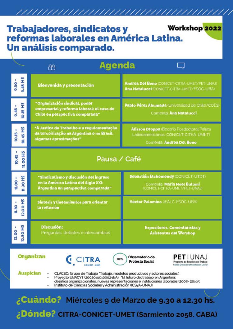 Agenda Workshop CITRA 2022